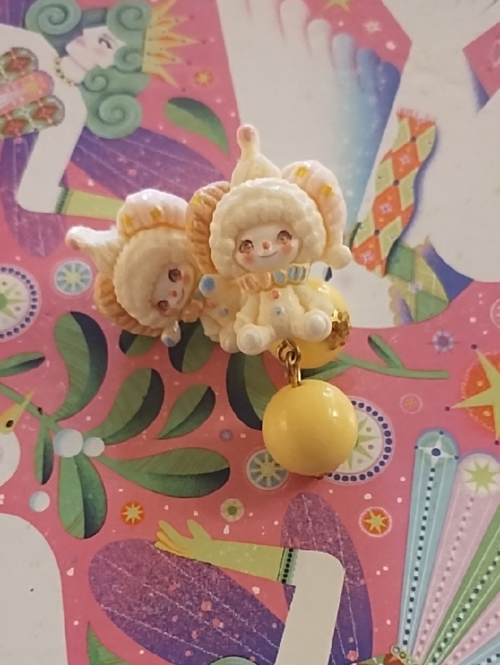 Cute Yellow Baby Clown Earrings